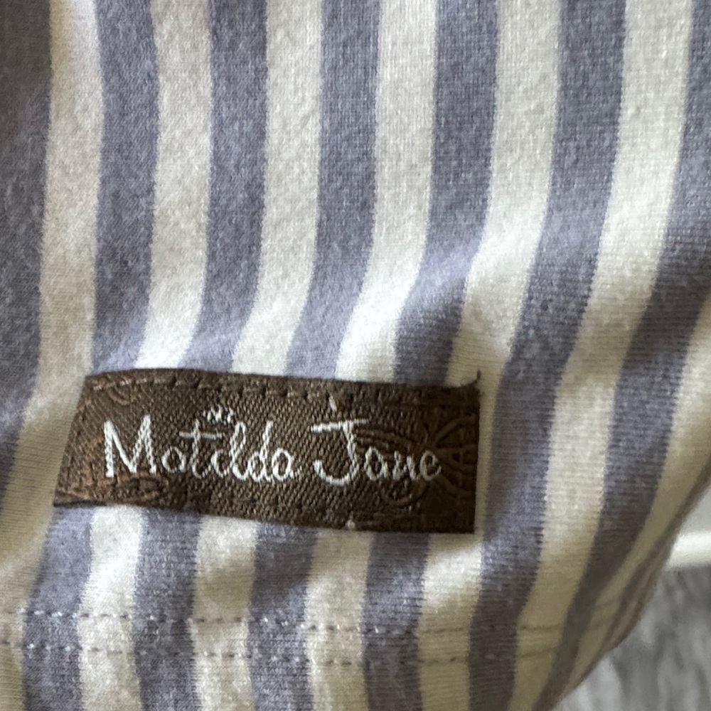 Matilda Jane Gray and White Striped V-Neck jumpsuit Small - Picture 6 of 13